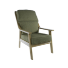 The Benham Lounging Chair features a natural cane flat arm design and a high back.