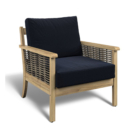 The Salcey Woven Chair has handwoven feature panels to create a unique look with beautiful teak frame.